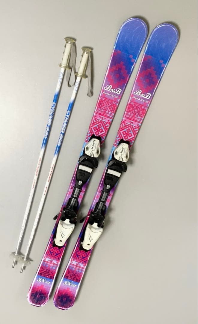 ジュニアスキー　4点セット　BXB 板118cm／ブーツ21〜21.5cm