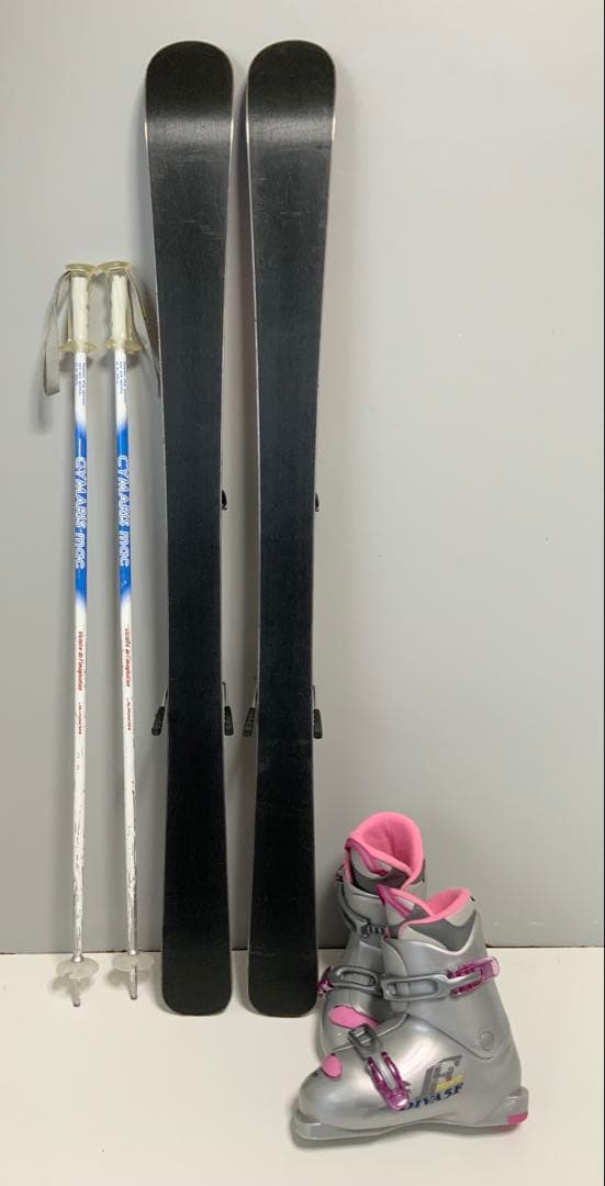 ジュニアスキー　4点セット　BXB 板118cm／ブーツ21〜21.5cm