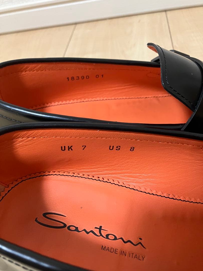 Santoni サントーニ ダブルモンクストラップ ローファー UK7 ブラック