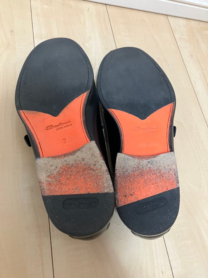 Santoni サントーニ ダブルモンクストラップ ローファー UK7 ブラック