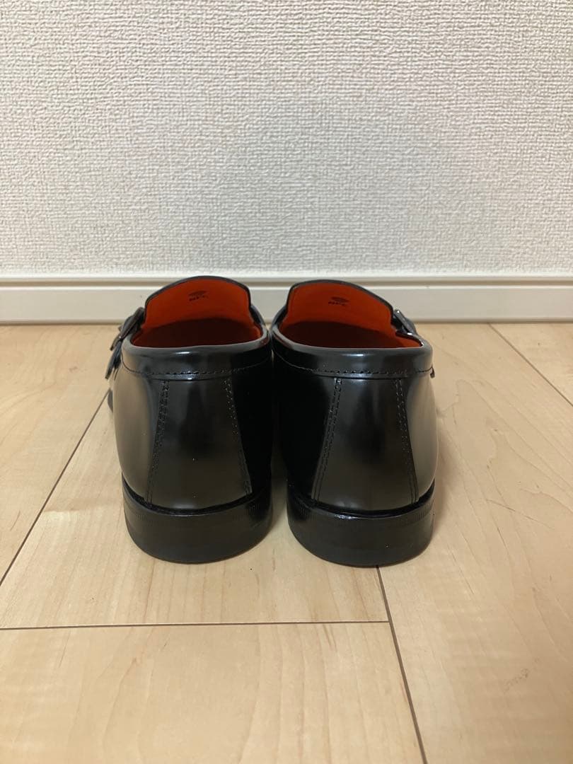 Santoni サントーニ ダブルモンクストラップ ローファー UK7 ブラック