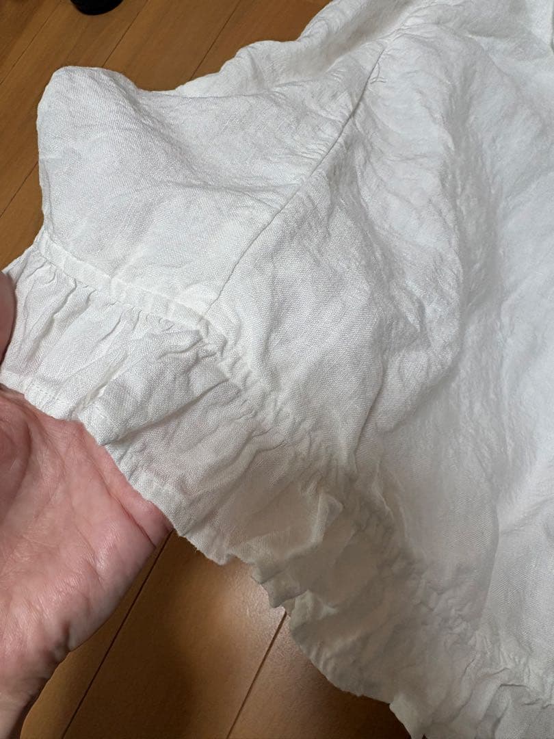 ネストローブ　近江晒しリネンプチフリルチュニック