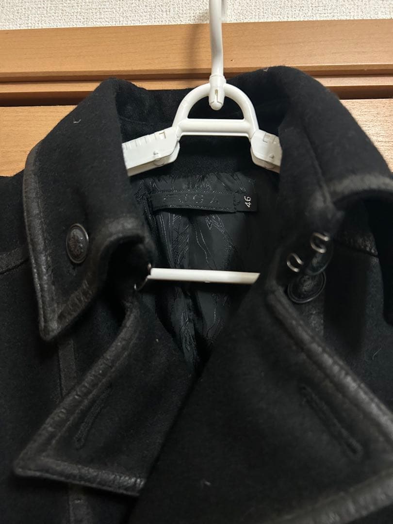 FUGA フーガ　顔料コーティングスウェットピーコート 黒　y2k 00s