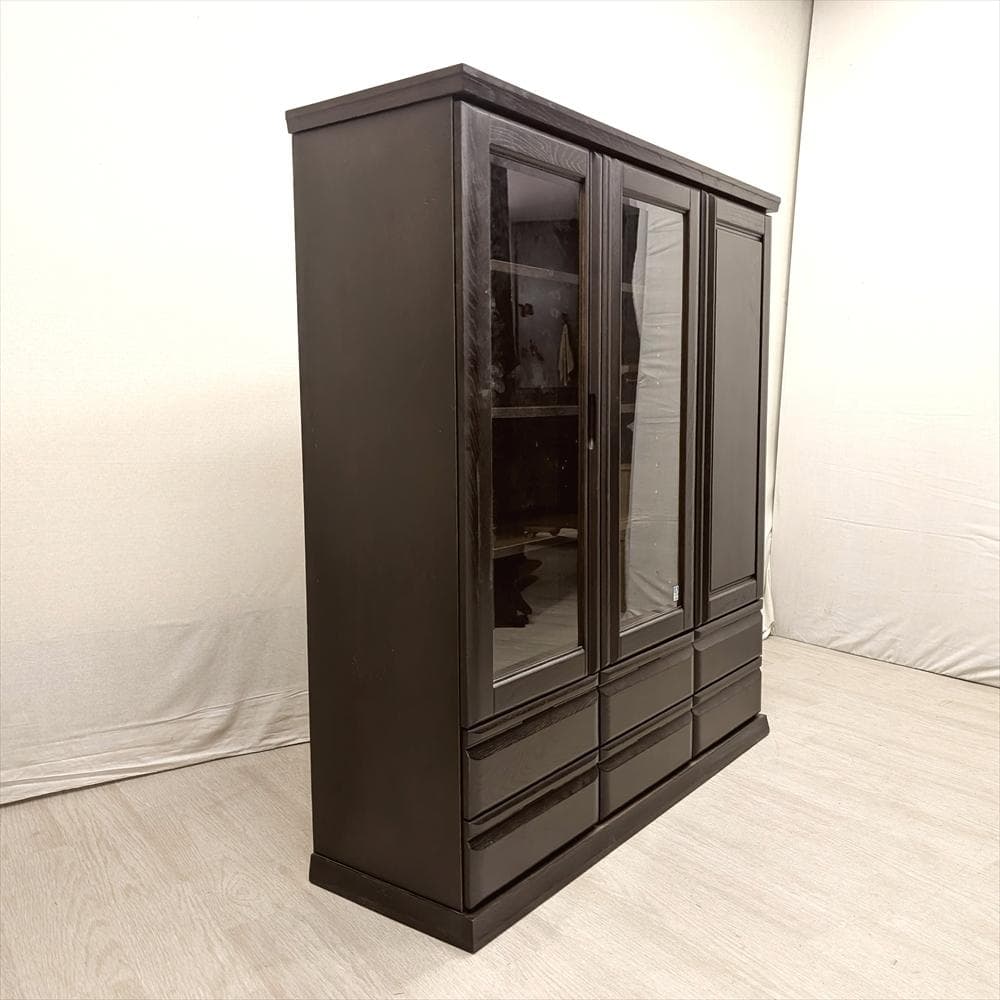 美品　大雪木工　リビングボード　サイドボード　キャビネット　飾り棚　ハイボード