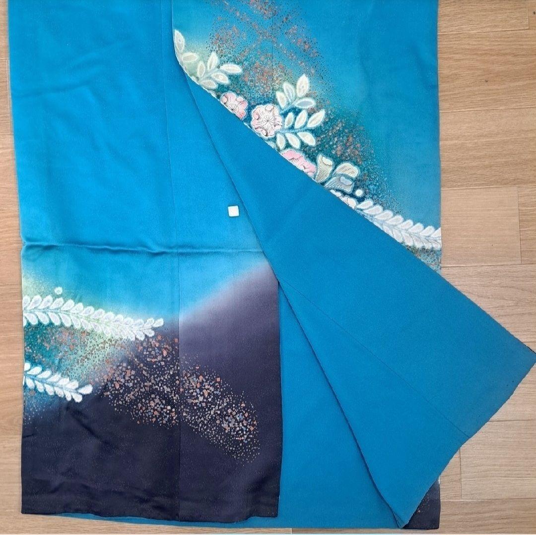 専用 長襦袢セット 正絹振袖 ブルーラメ入り金彩辻ヶ花 成人式 に最適