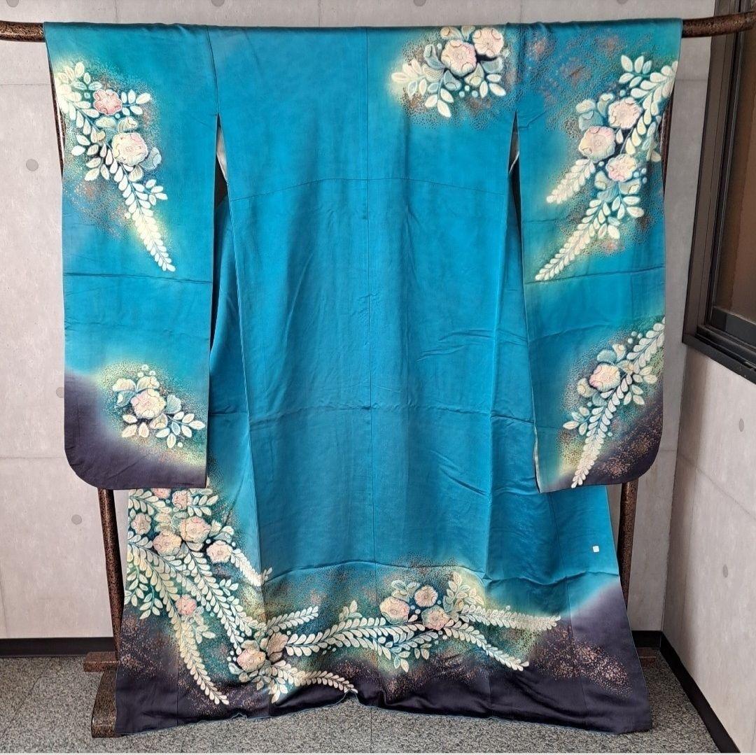 専用 長襦袢セット 正絹振袖 ブルーラメ入り金彩辻ヶ花 成人式 に最適