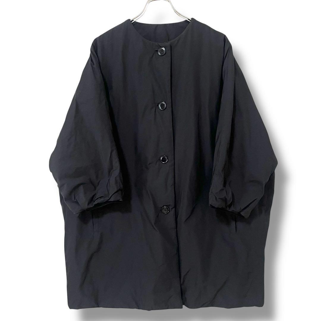 マックスマーラ ウィークエンド ブラック ノーカラー コート