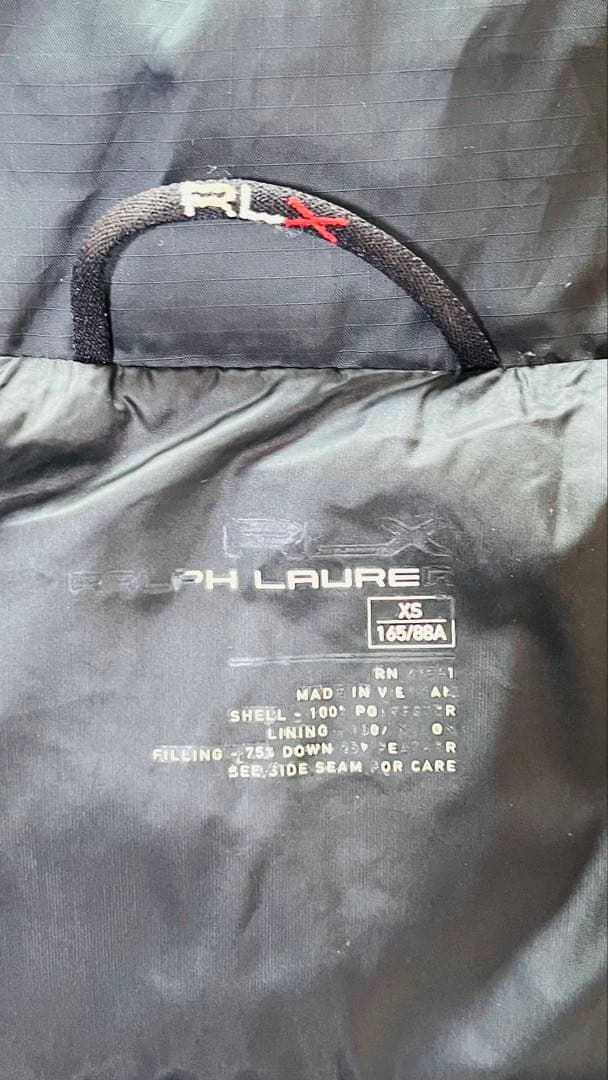 ラルフローレン RLX ダウンベスト ブラック　サイズXS