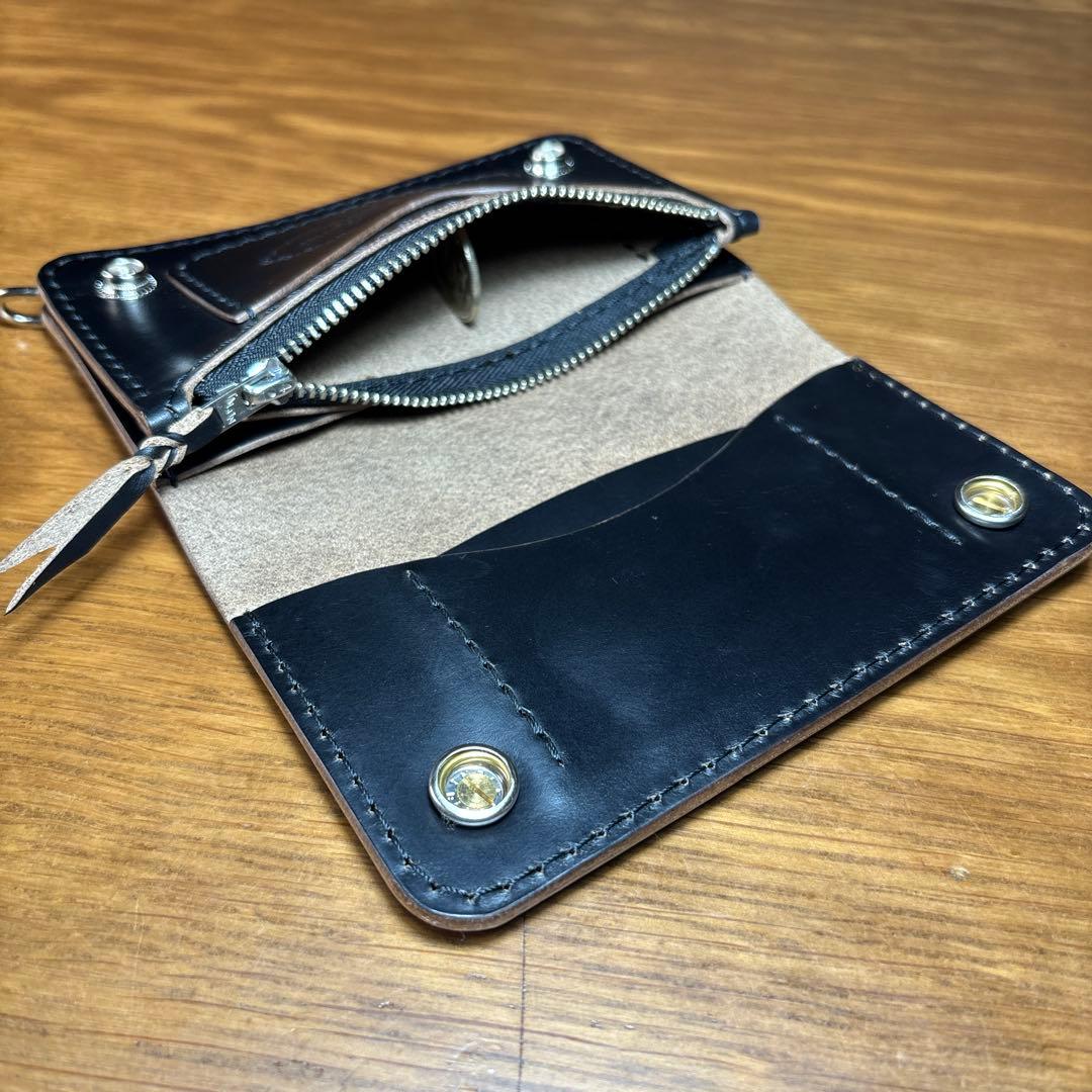 トラッカーウォレット クロムエクセル　コンチョ　シルバー925 ミドルウォレット