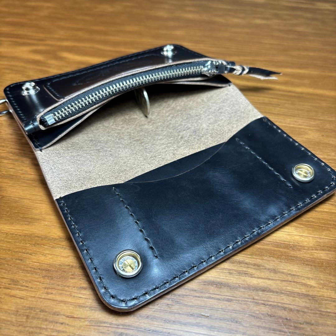 トラッカーウォレット クロムエクセル　コンチョ　シルバー925 ミドルウォレット