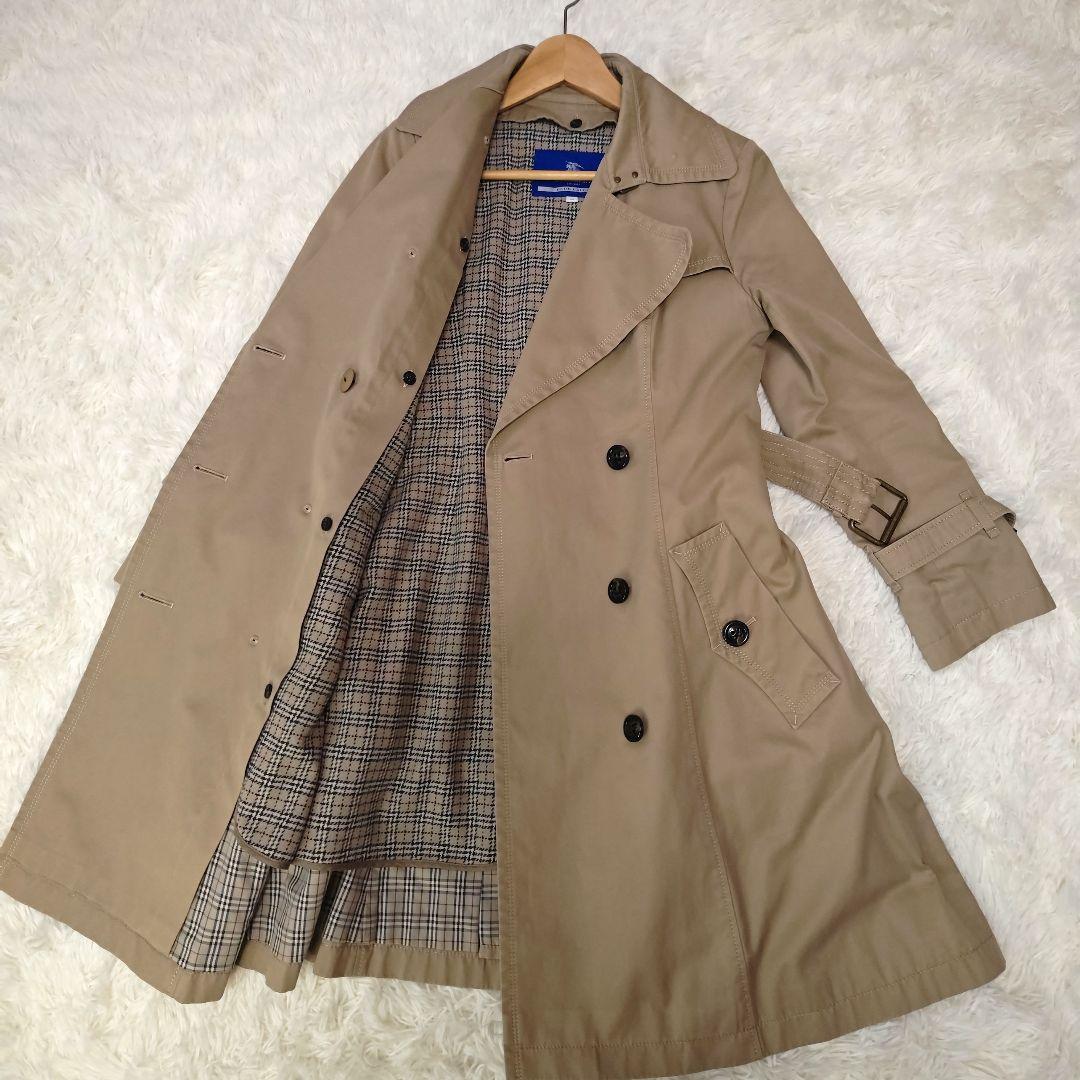希少✨バーバリーブルーレーベル　トレンチコート　ノバチェック　ロング　42　XL
