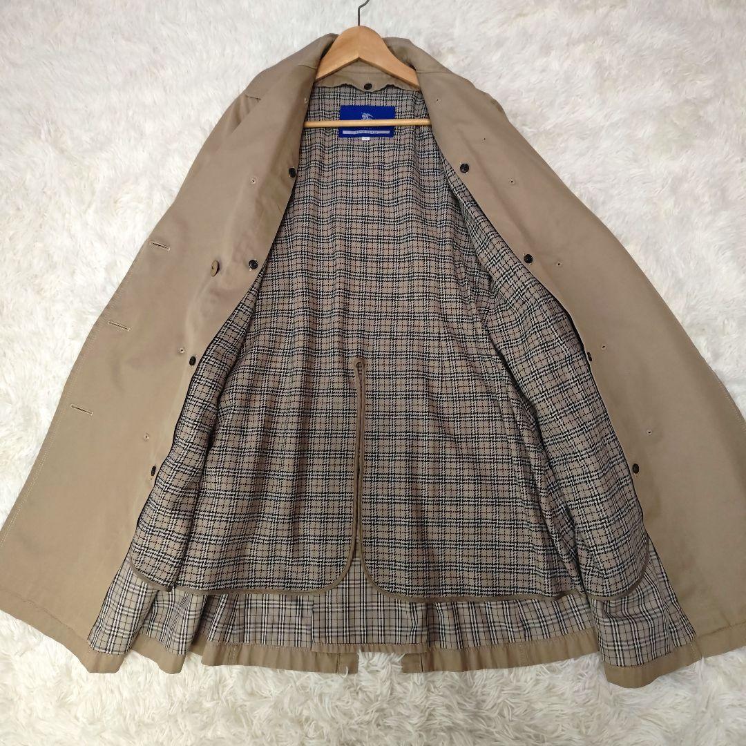 希少✨バーバリーブルーレーベル　トレンチコート　ノバチェック　ロング　42　XL