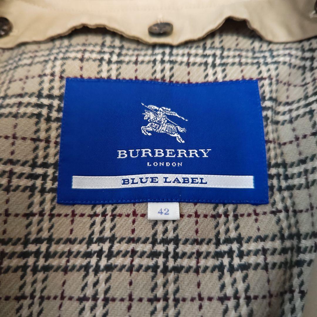 希少✨バーバリーブルーレーベル　トレンチコート　ノバチェック　ロング　42　XL