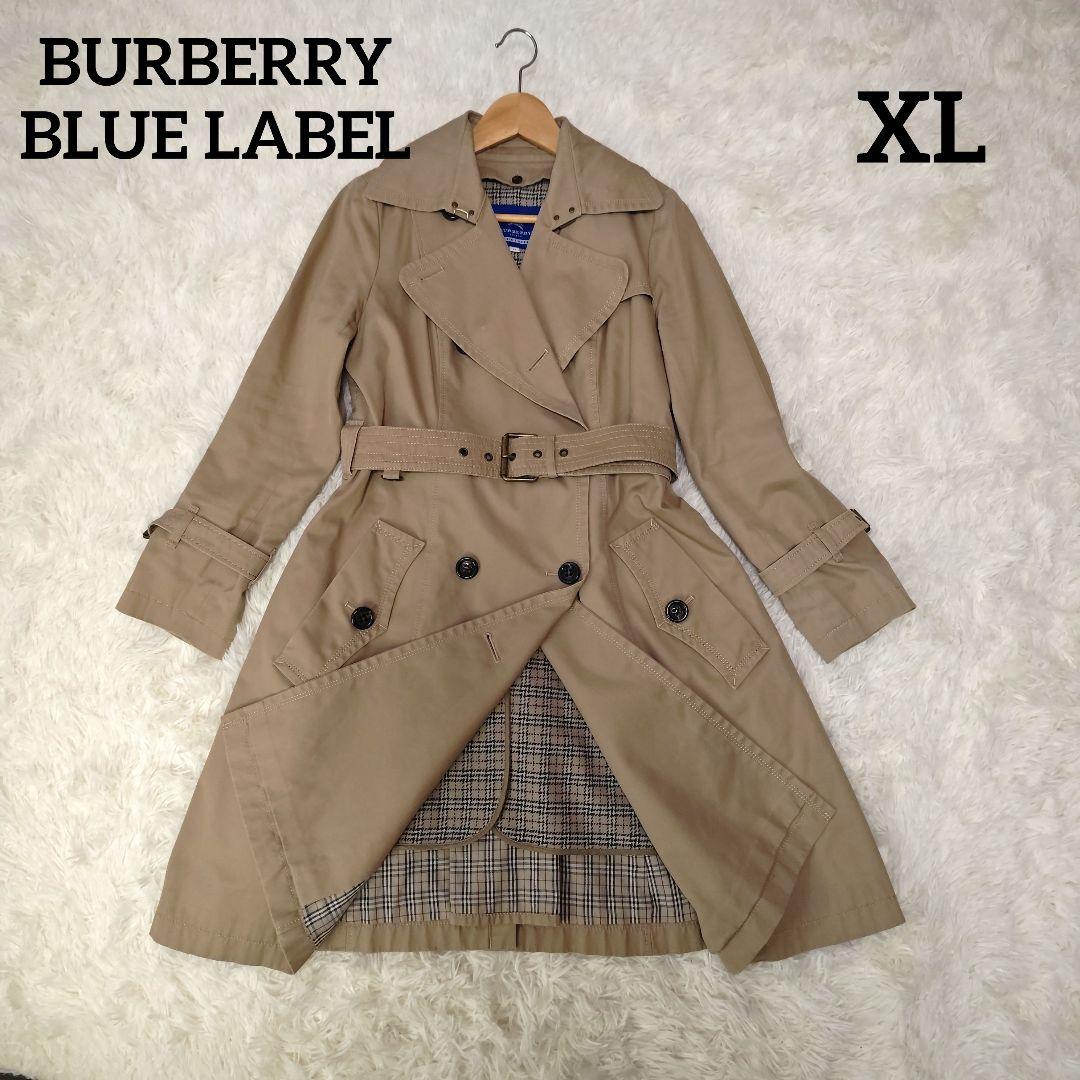 希少✨バーバリーブルーレーベル　トレンチコート　ノバチェック　ロング　42　XL