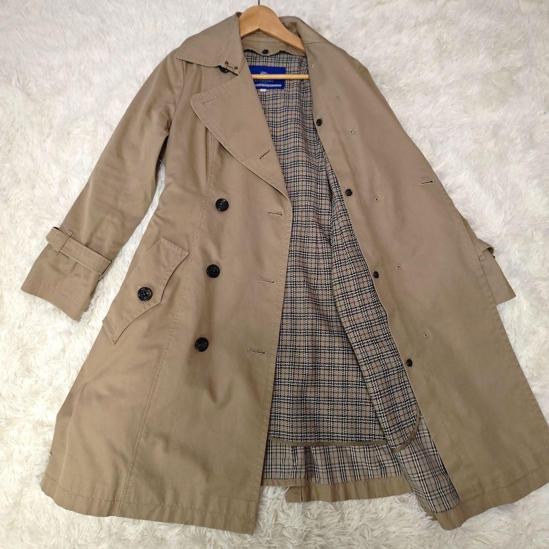 希少✨バーバリーブルーレーベル　トレンチコート　ノバチェック　ロング　42　XL