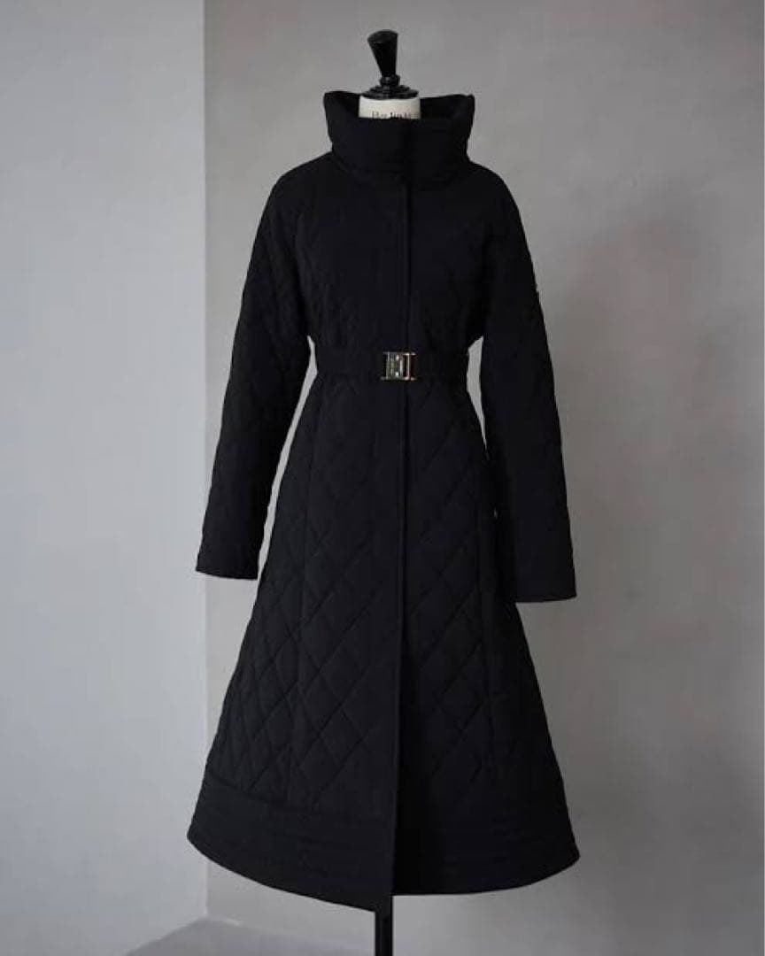 Madison Quilted Long Coat black Sサイズ