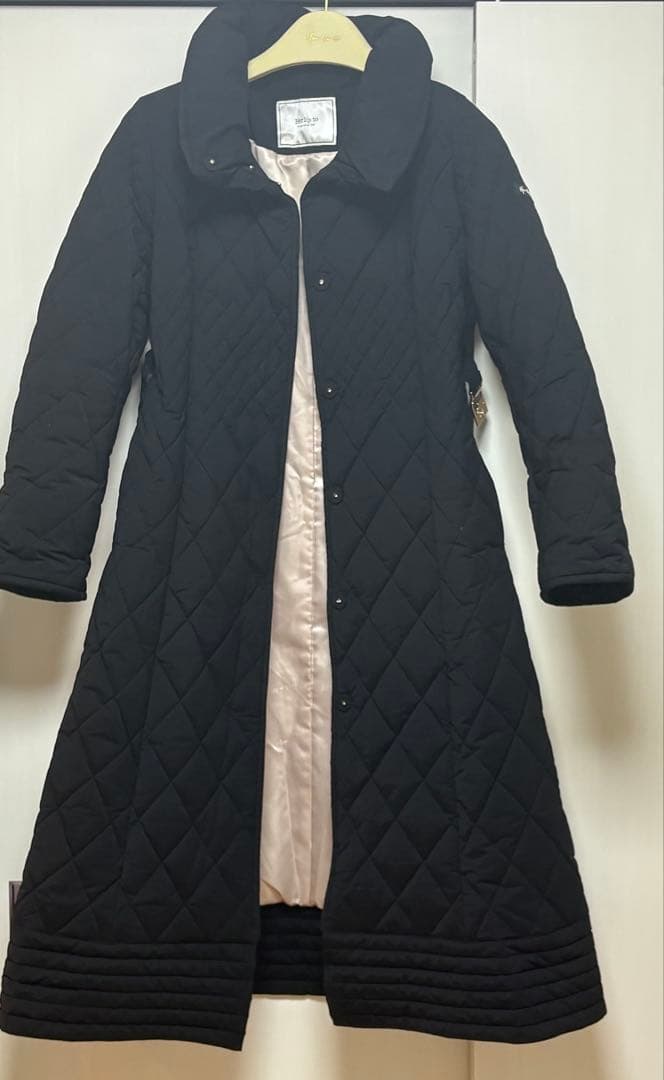Madison Quilted Long Coat black Sサイズ