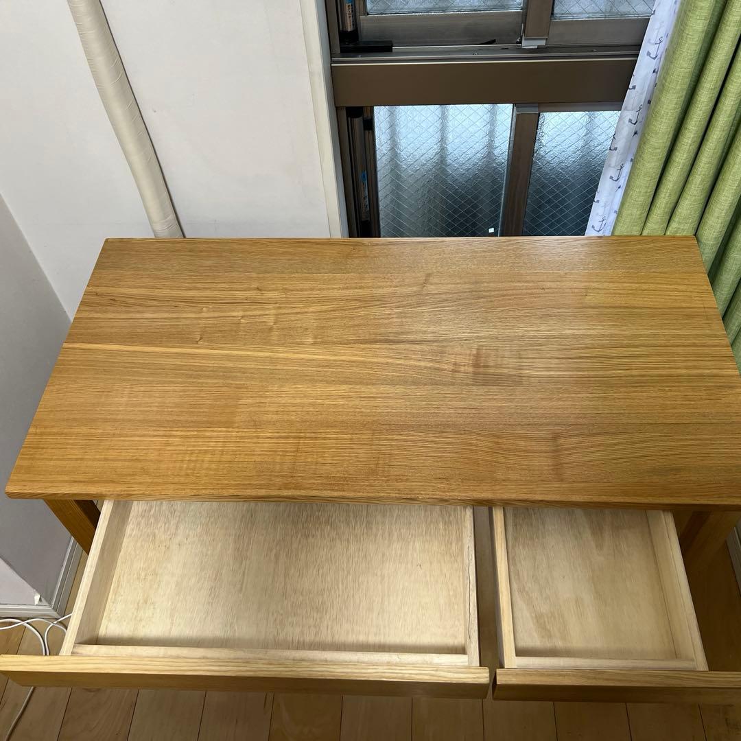 [組み立て必要ありません] 無印良品 木製デスク 引き出し付き