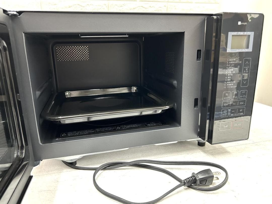 フラットオーブンレンジ16L ニトリ 2025年製 BK2C04 BK *