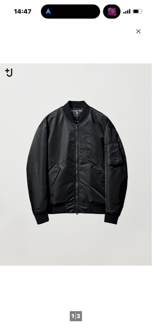 ➕J ハイブリッドダウン　オーバーサイズMA-1 ブラック