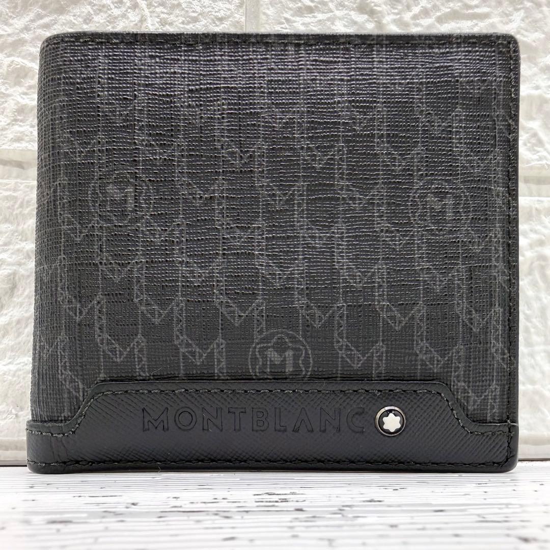 【新品・未使用】 モンブラン　折り財布　ケース　レザー　総柄