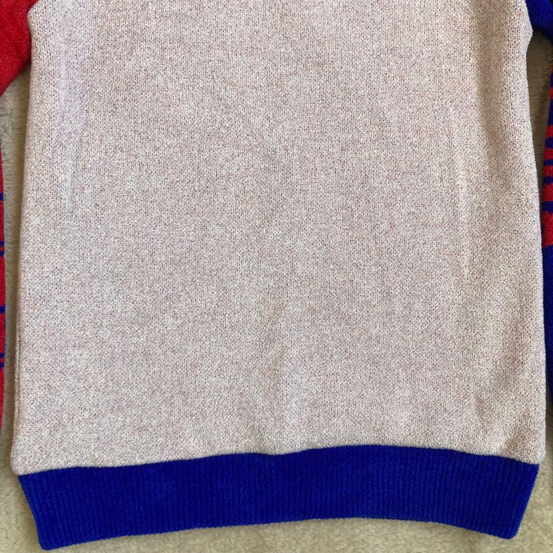 極美品 マークアンドロナ 近年 防風 裏地付 セーター スニード 配色切替ニット