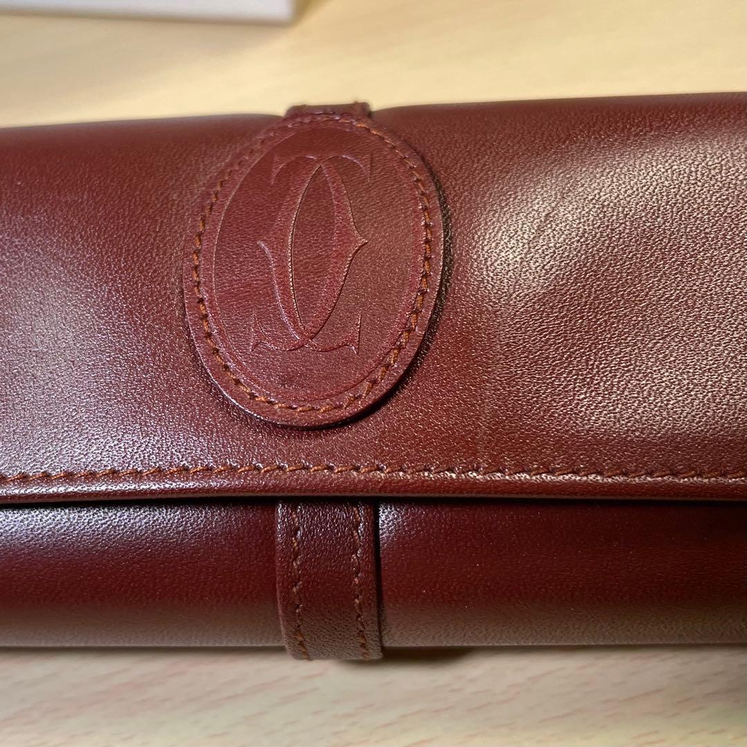 稀少【新品】Cartier カルティエ マストライン 眼鏡ケース レザーボルドー