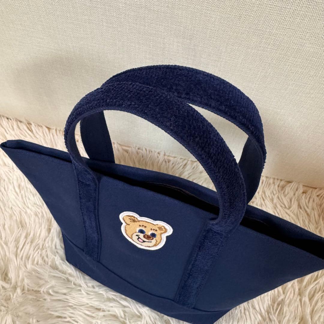 ラブラリーバイフェイラー　オールドテディワッペントートバッグ　ネイビー