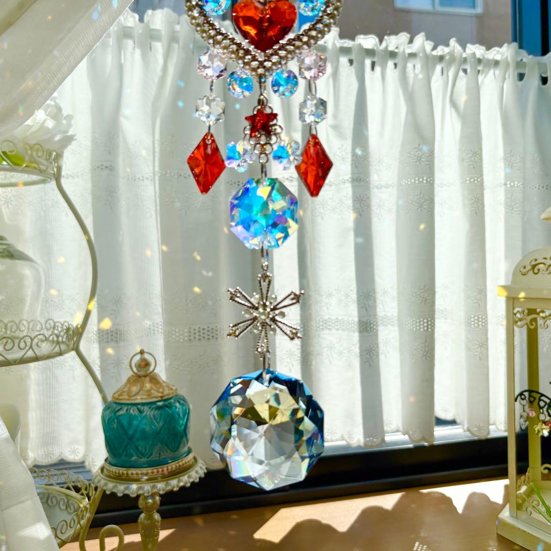 トゥルーリーインラブハート✩.*˚レッドマグマSWAROVSKIサンキャッチャー