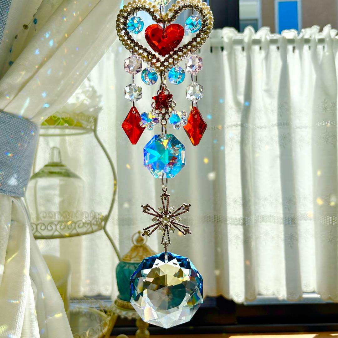 トゥルーリーインラブハート✩.*˚レッドマグマSWAROVSKIサンキャッチャー