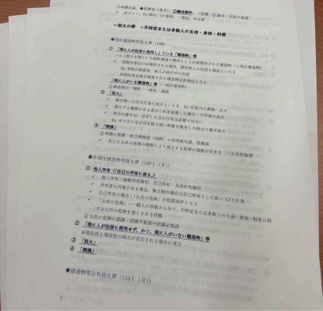 司法試験論証集　犯罪構成要件一覧表　重要犯罪完全整理本　3点セット