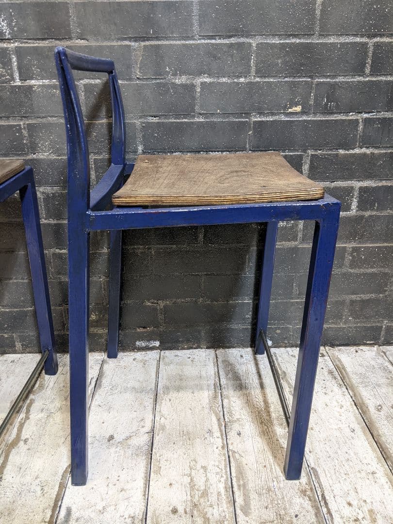 ネイビーアイアン スツール 2脚セット