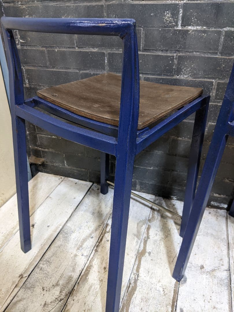 ネイビーアイアン スツール 2脚セット