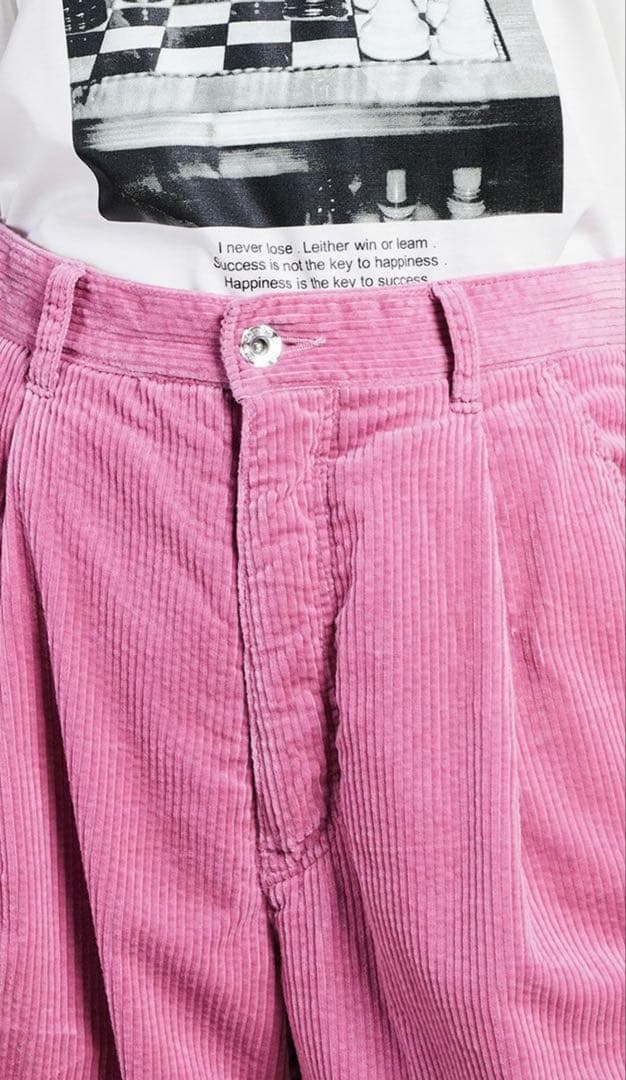 【美品】ダブルスタンダードクロージング　コーデュロイワイドパンツ　ピンク 38