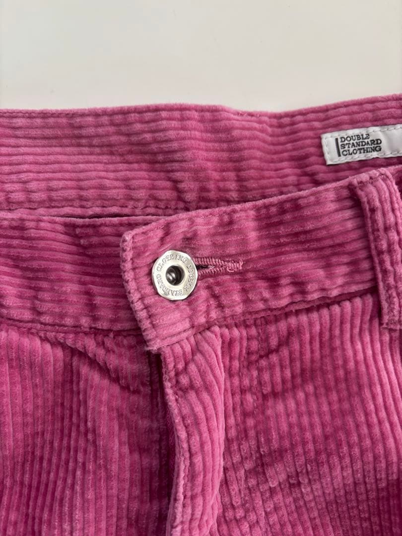 【美品】ダブルスタンダードクロージング　コーデュロイワイドパンツ　ピンク 38
