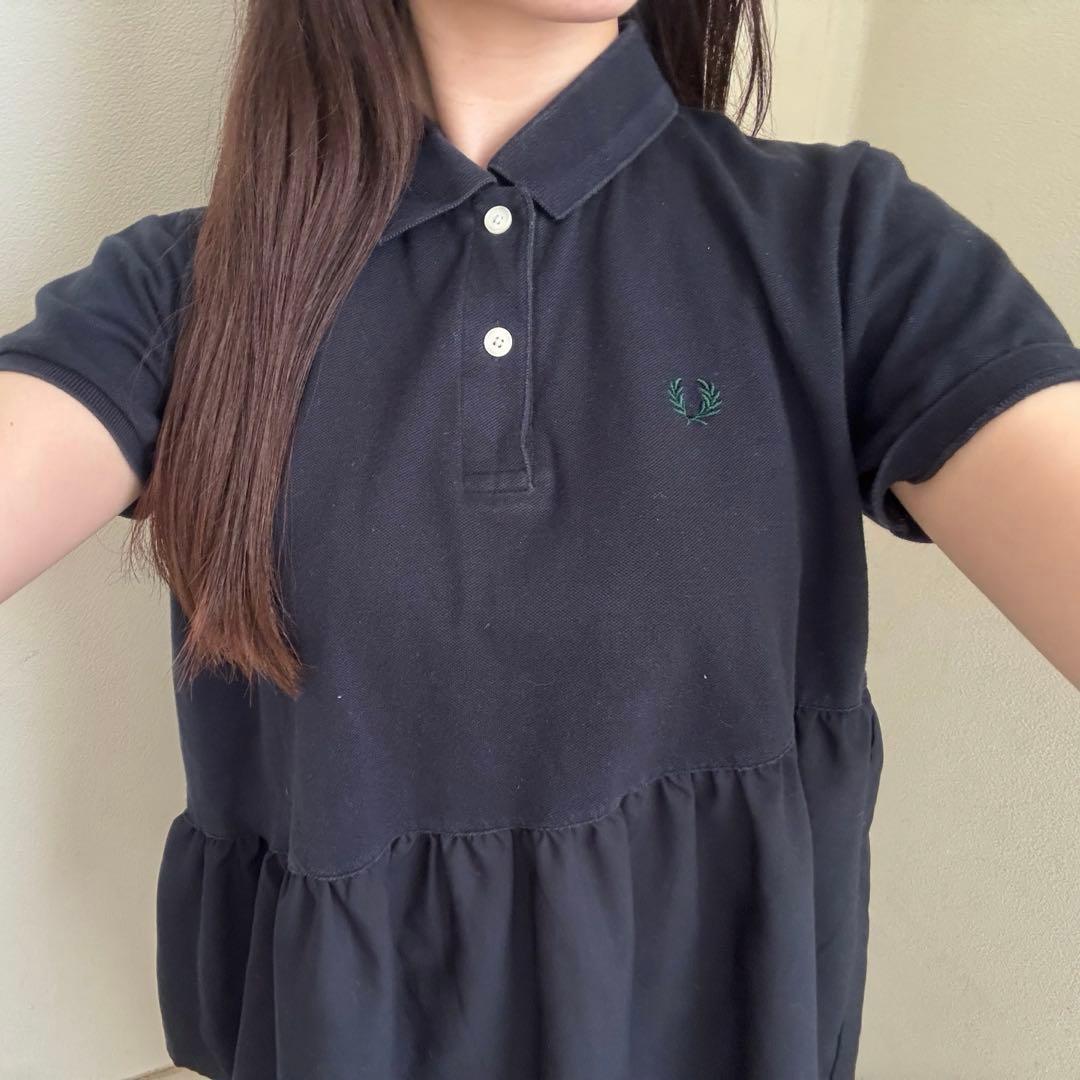 FRED PERRY ネイビー フリルポロシャツ D36
