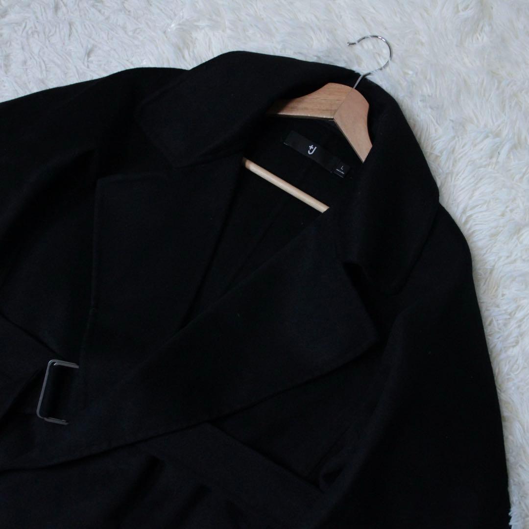 UNIQLO +J カシミヤブレンドラップロングコート ブラック ジルサンダー