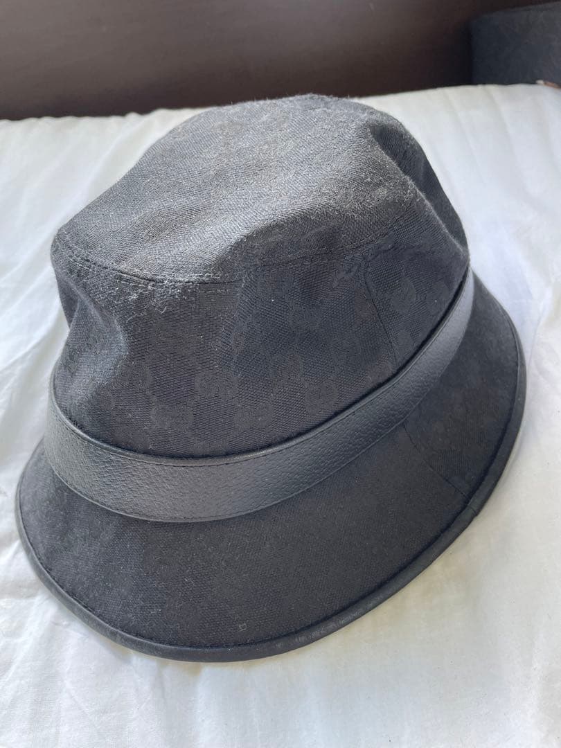 【グッチ オリジナル GGキャンバス バケットハットブラック】