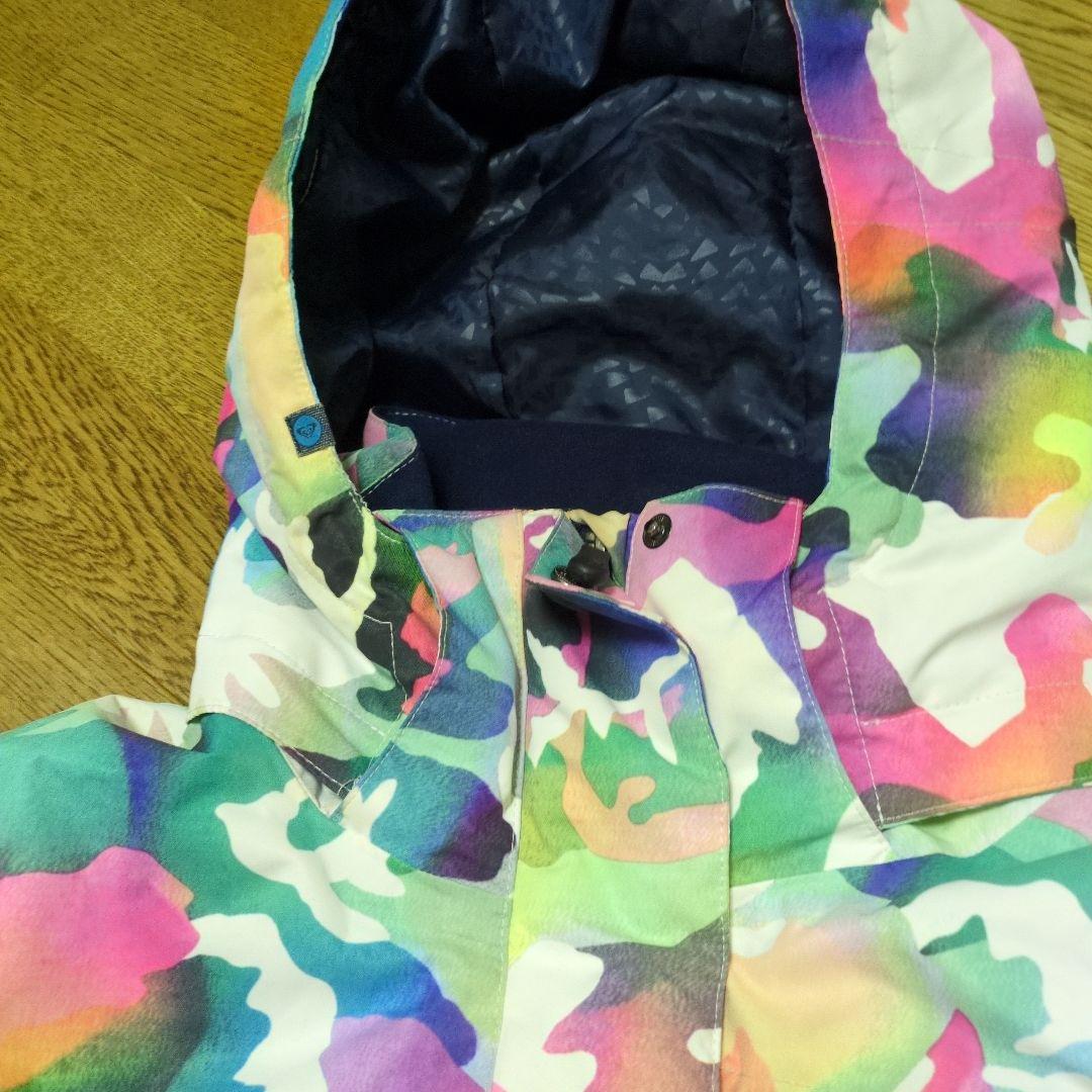 【美品】ROXY　スノボウェア　上下セット　Ｓ　総柄　　　キャメルブラウン