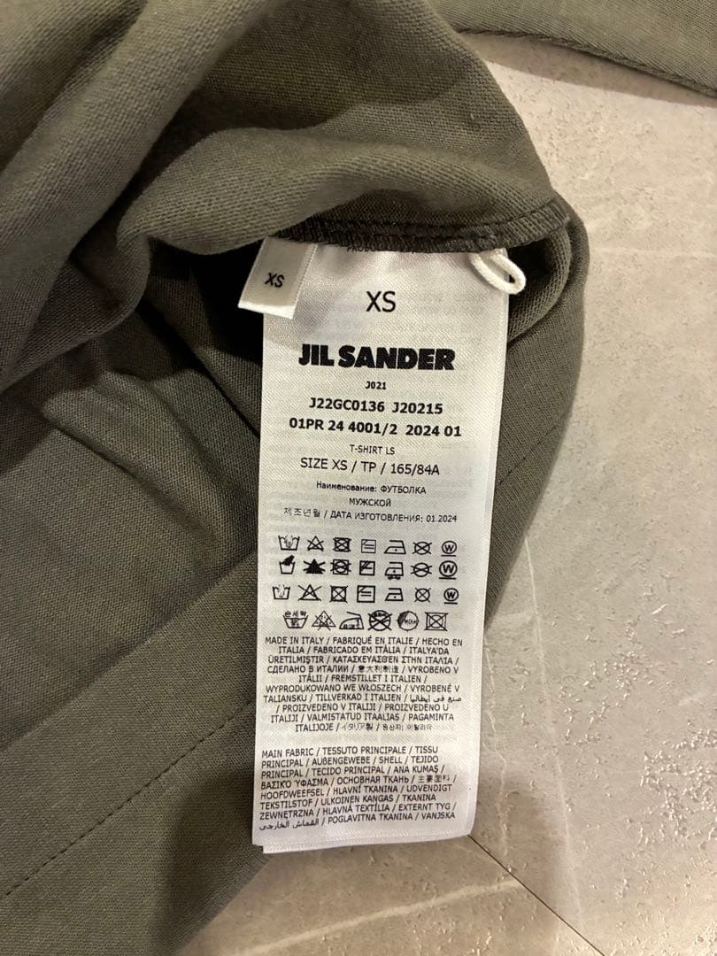 JIL SANDER 長袖カットソー XS オリーブグリーン