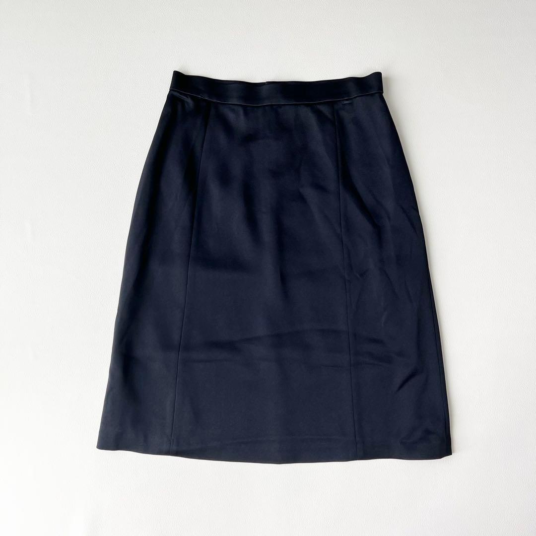 3116y 美品 アナイ フォーマル2点スカートセットアップ 紺M ノーカラー