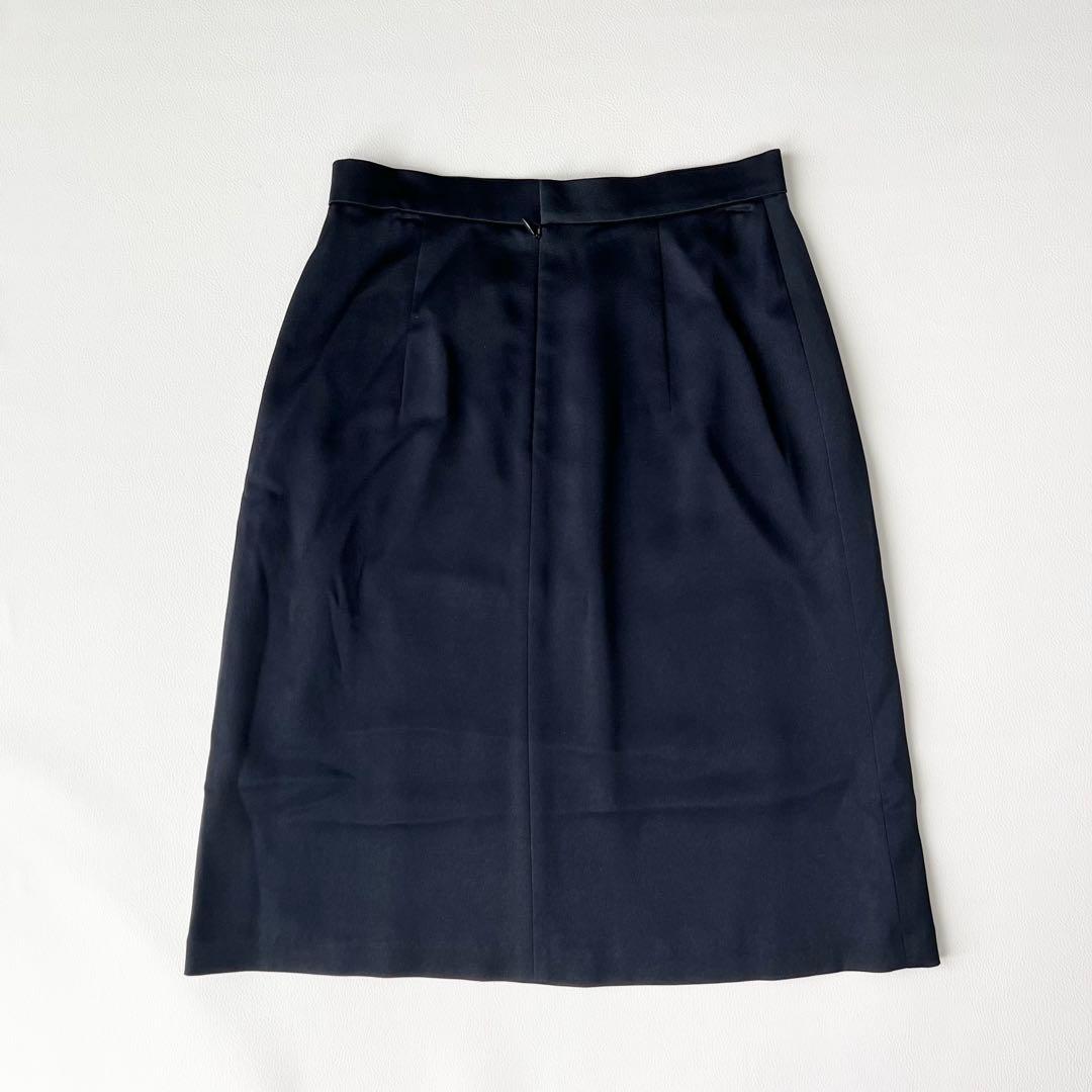 3116y 美品 アナイ フォーマル2点スカートセットアップ 紺M ノーカラー