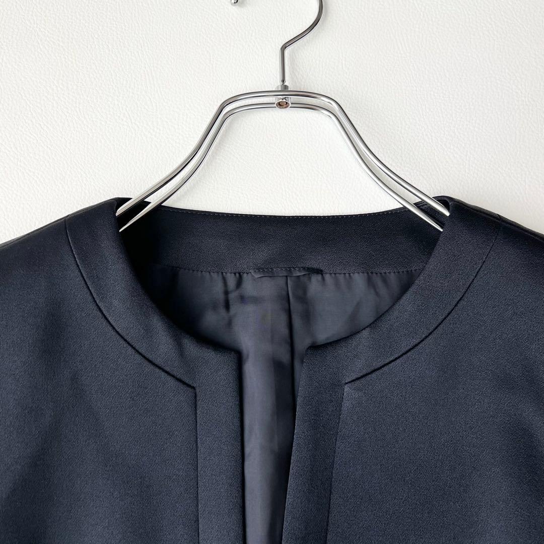 3116y 美品 アナイ フォーマル2点スカートセットアップ 紺M ノーカラー