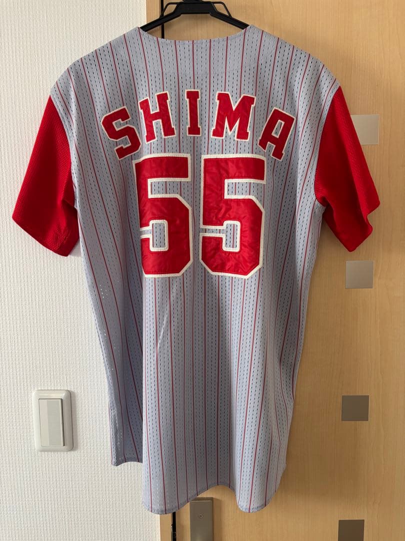 広島東洋カープ　嶋重宣　ビジターユニフォーム　Lサイズ　希少　直筆サイン色紙付き