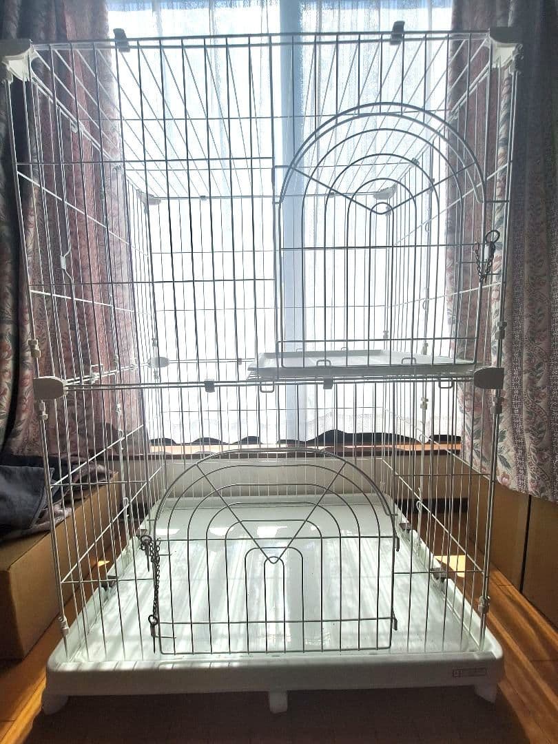 【開梱 未使用】 アイリスオーヤマ 猫ケージ 2段 PEC-902 ホワイト