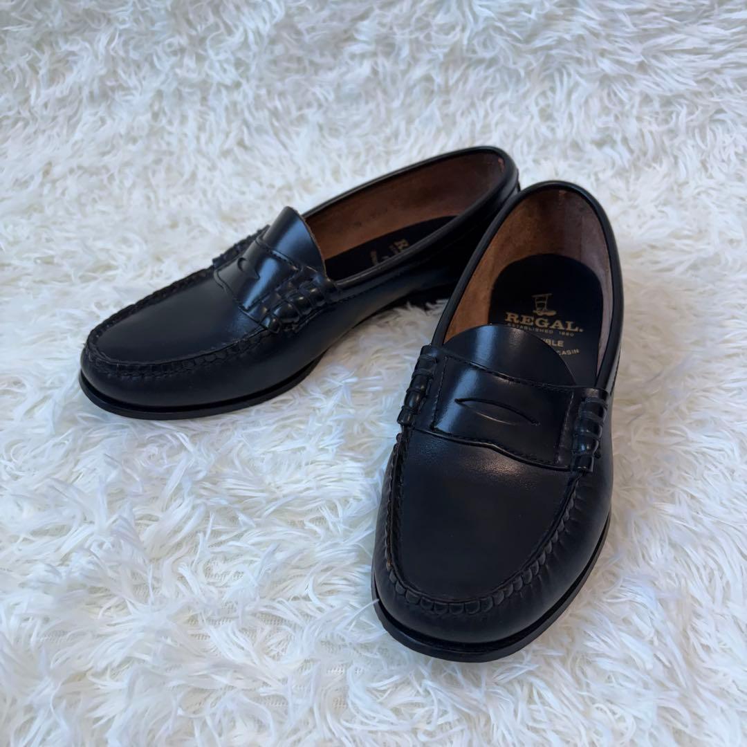 REGAL リーガル 本革 ローファー 黒 25.5cm リクルートビジネス