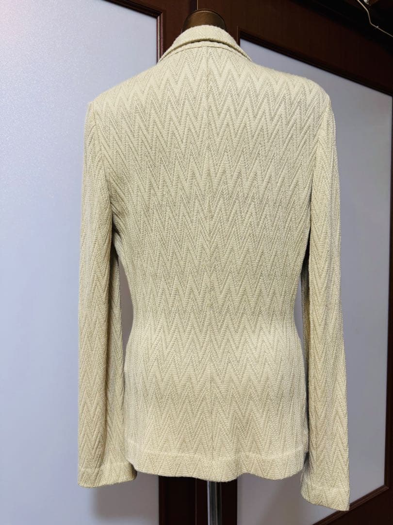 ミッソーニ ベージュ テーラードニットジャケット サイズ44 イタリア製