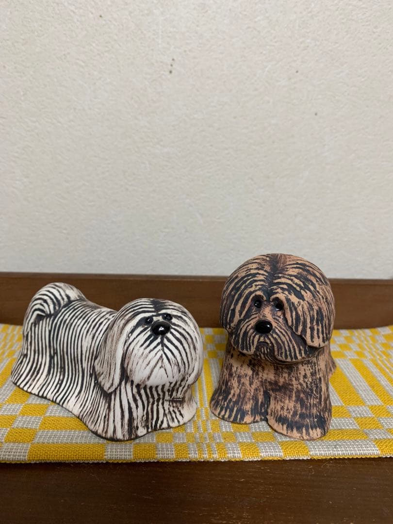 リサラーソン ミニケンネルシリーズ　ルーファス&スカイテリアー　北欧　犬の置物