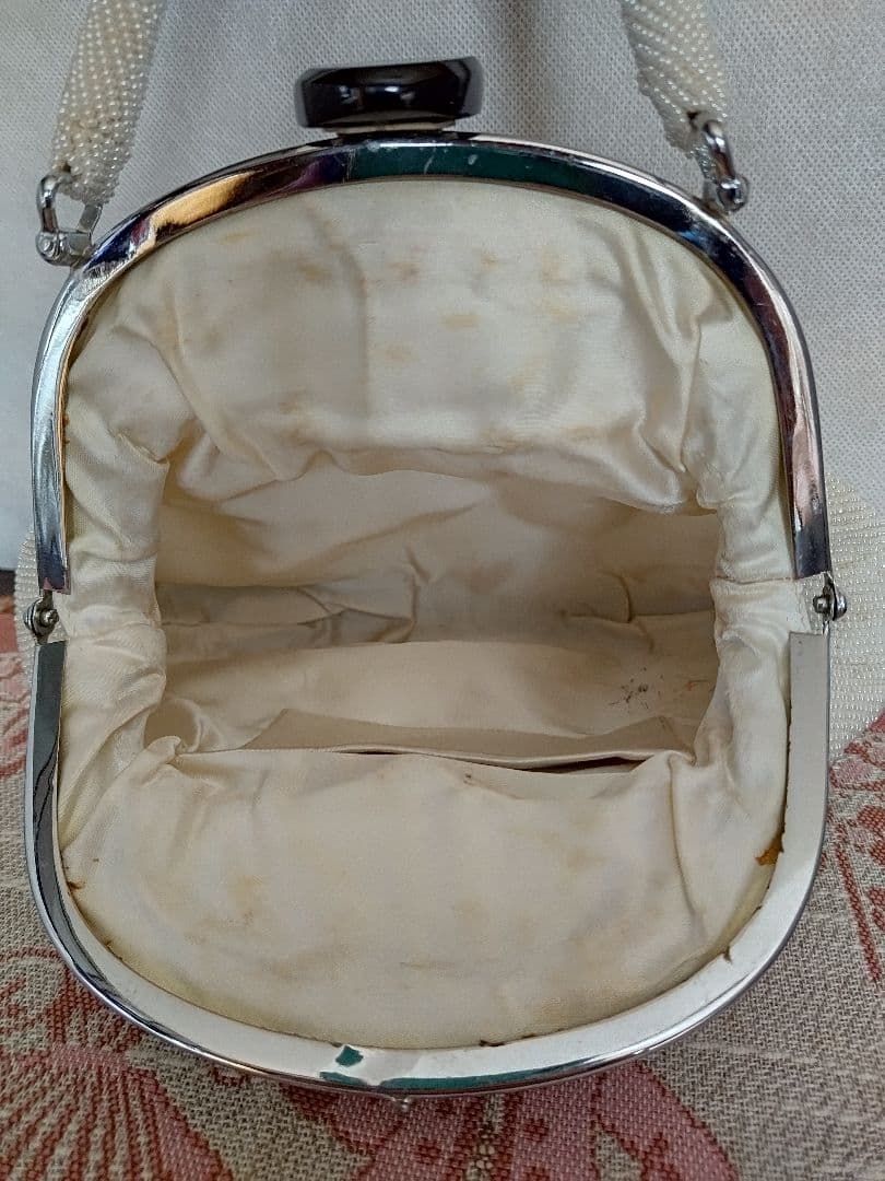 和装　ビーズバック　がま口　昭和レトロ　立体