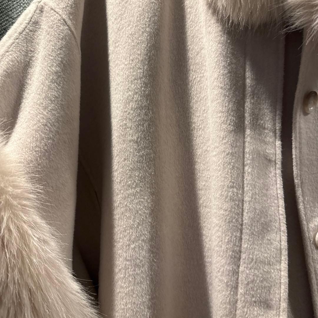 SNIDEL ファー付きミドルケープコート　アイボリー